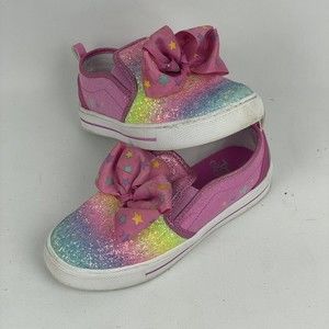 Nickelodeon Jojo Siwa Toddler Girls"1" Ombre Rainbow Twin Gore Slip-on Sneakers